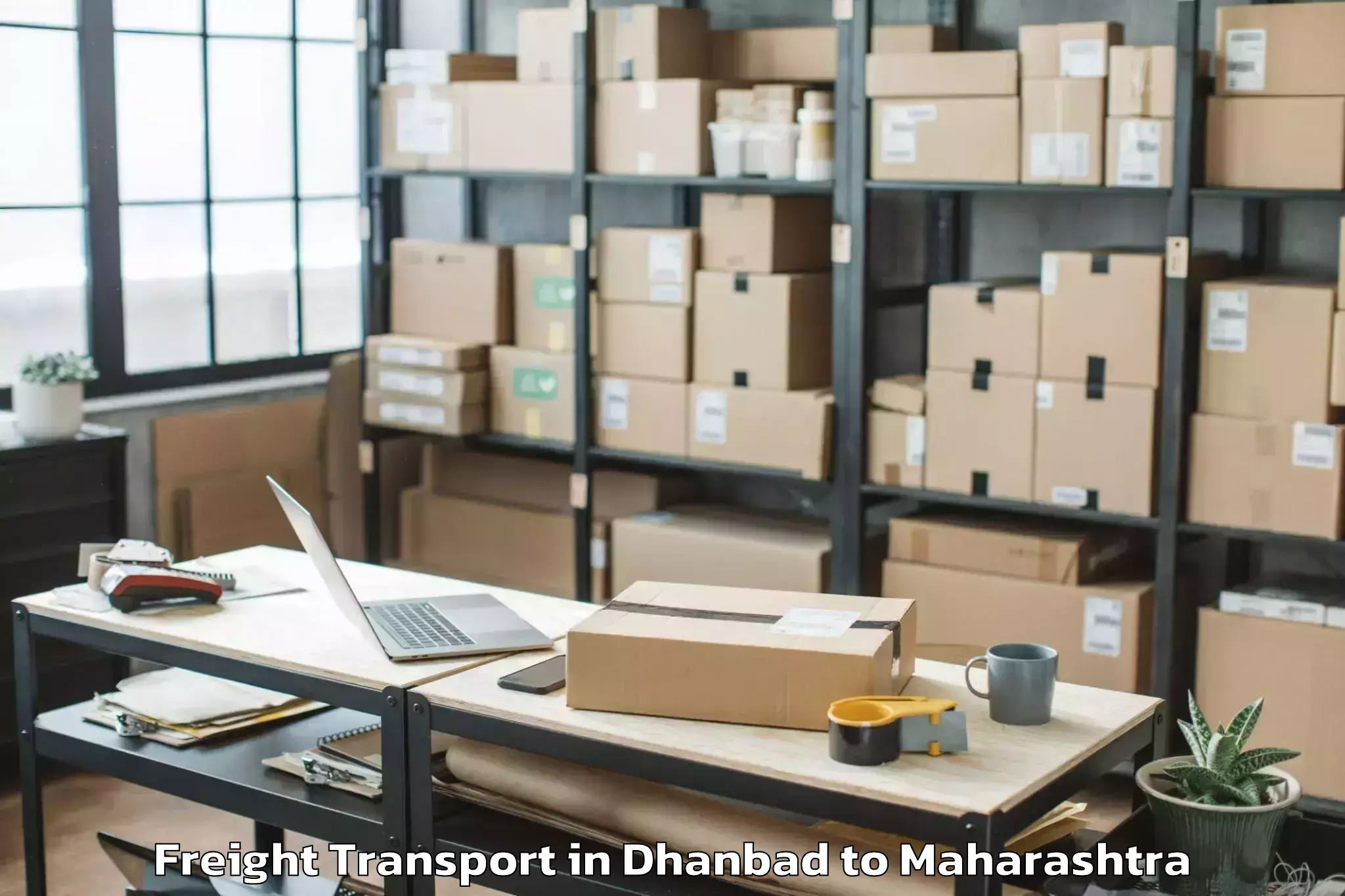 Trusted Dhanbad to Naigaon Khairgaon Freight Transport